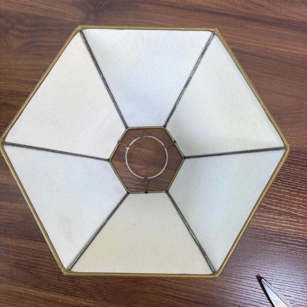 French Victorian Lamp Shade Mid Century Hexagonal Shape La Mode Illustrée